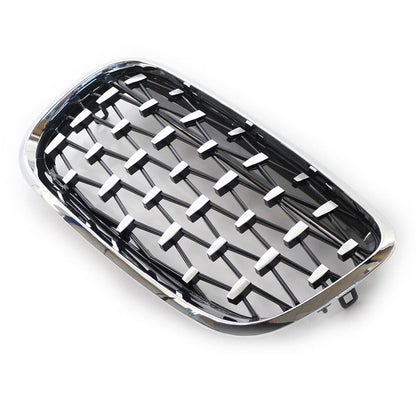 Front Kidney Grille Grill Diamond Style For BMW X5 E70 07-13 ABS Chrome 2pcs US