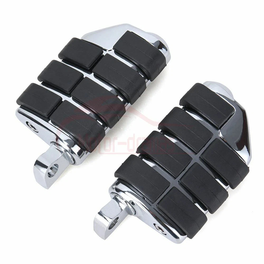 10mm Highway Foot Pegs Footrest Chrome Fit For Harley Touring Softail Dyna Honda