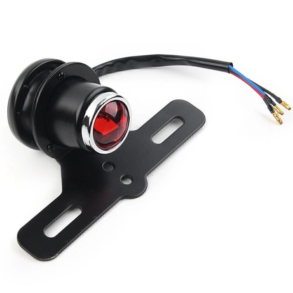 Round Retro Motorcycle Brake Tail Light Lamp Fit Bobber Chopper Cafe Racer