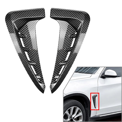 Carbon Fiber Look Front Side Fender Air Vent Trim For BMW X5 F15 M Sport 14-18