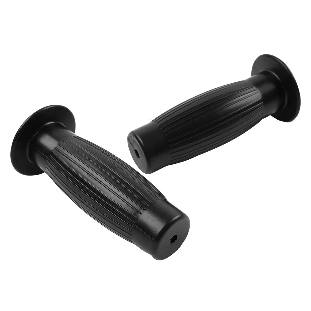 Universal 7/8" 1" Easy-Hold Hand Grips Vintage Motorcycle Handlebars Black
