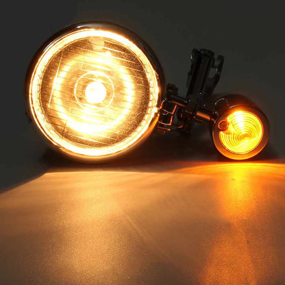 Driving Passing Lamp Spot Light Bar Bracket w/ Turn Signal For Motorcycle Harley