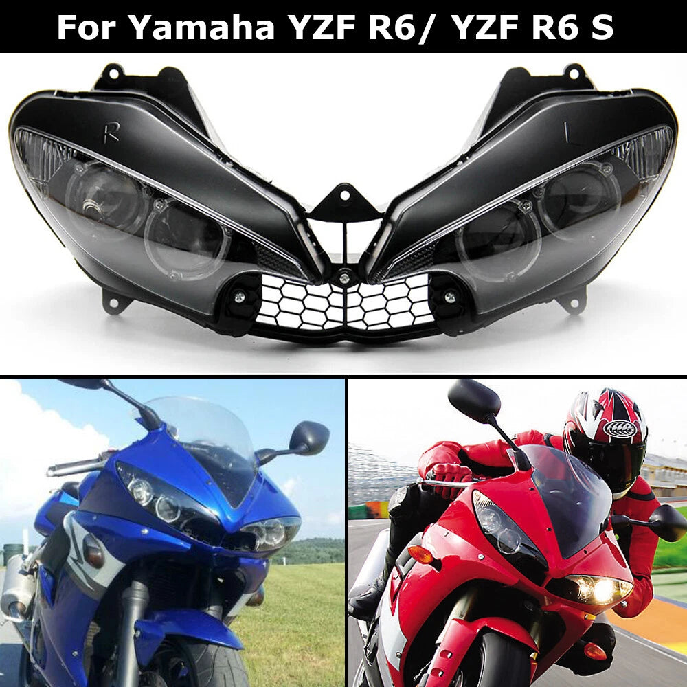 Headlight Headlamp For Yamaha YZF R6 2003 2004 2005 YZF-R6S 2006 2007 2008 2009
