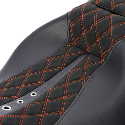 Black Orange Two-23 Driver & Passenger Seat Fit For Harley Road Glide 2009-2024