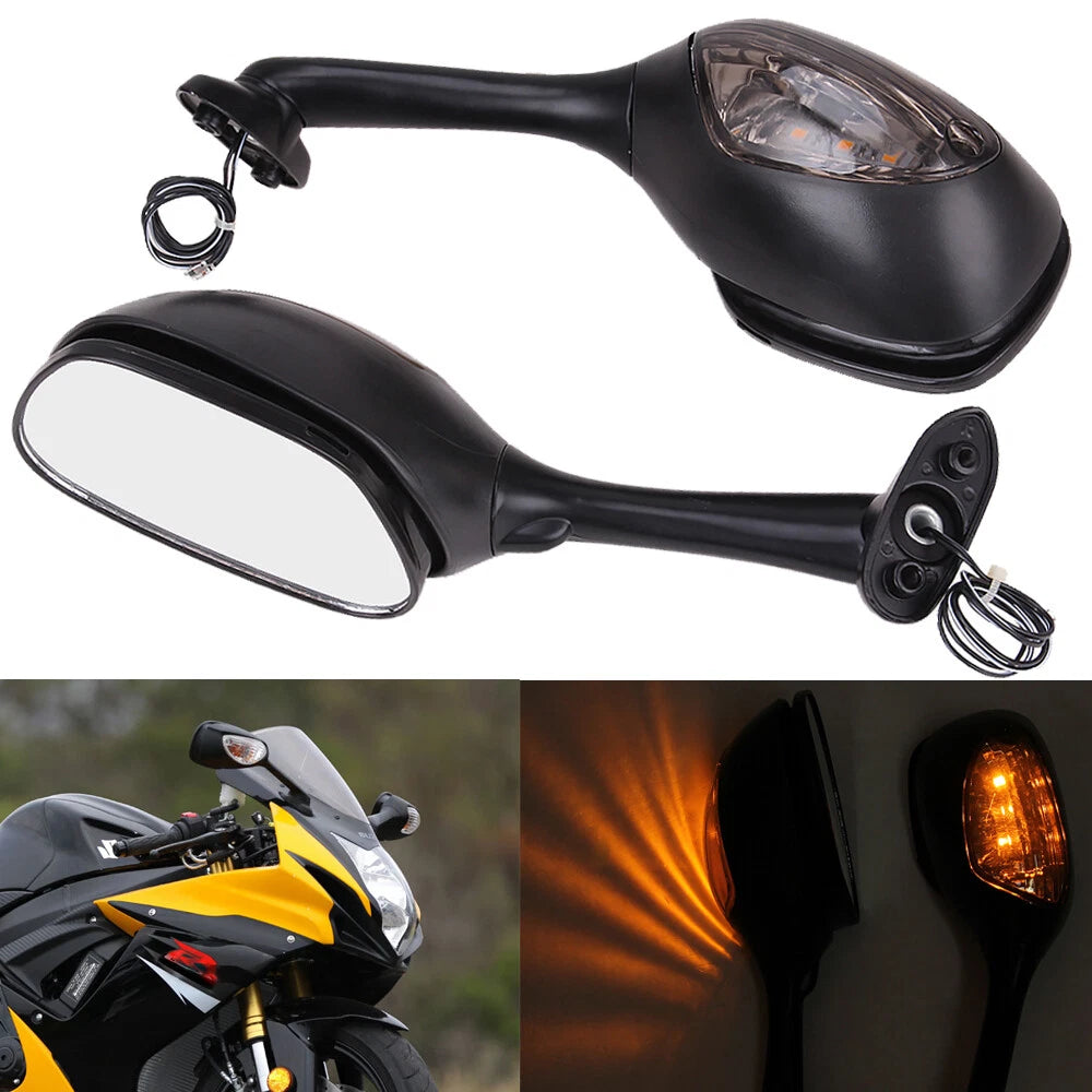 Rearview Mirrors w/ Turn Signal Fit For Suzuki GSXR 1000 GSXR600 GSX-R 750 06-21