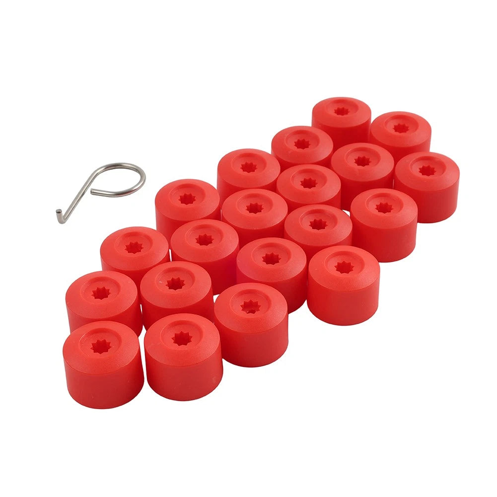 20x 17mm Car Wheel Lug Nut Bolt Cover Caps For Volkswagen Golf Passat Beetle Red