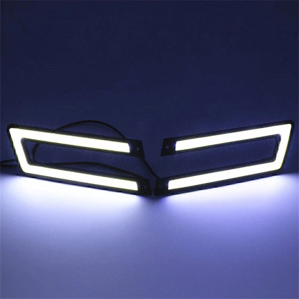 White COB DRL LED Daytime Running Light for Universal Car Driving Fog Lamp 2 Pcs