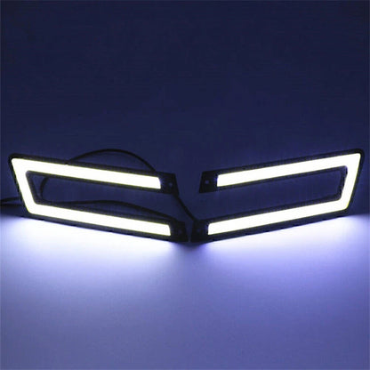 White COB DRL LED Daytime Running Light for Universal Car Driving Fog Lamp 2 Pcs
