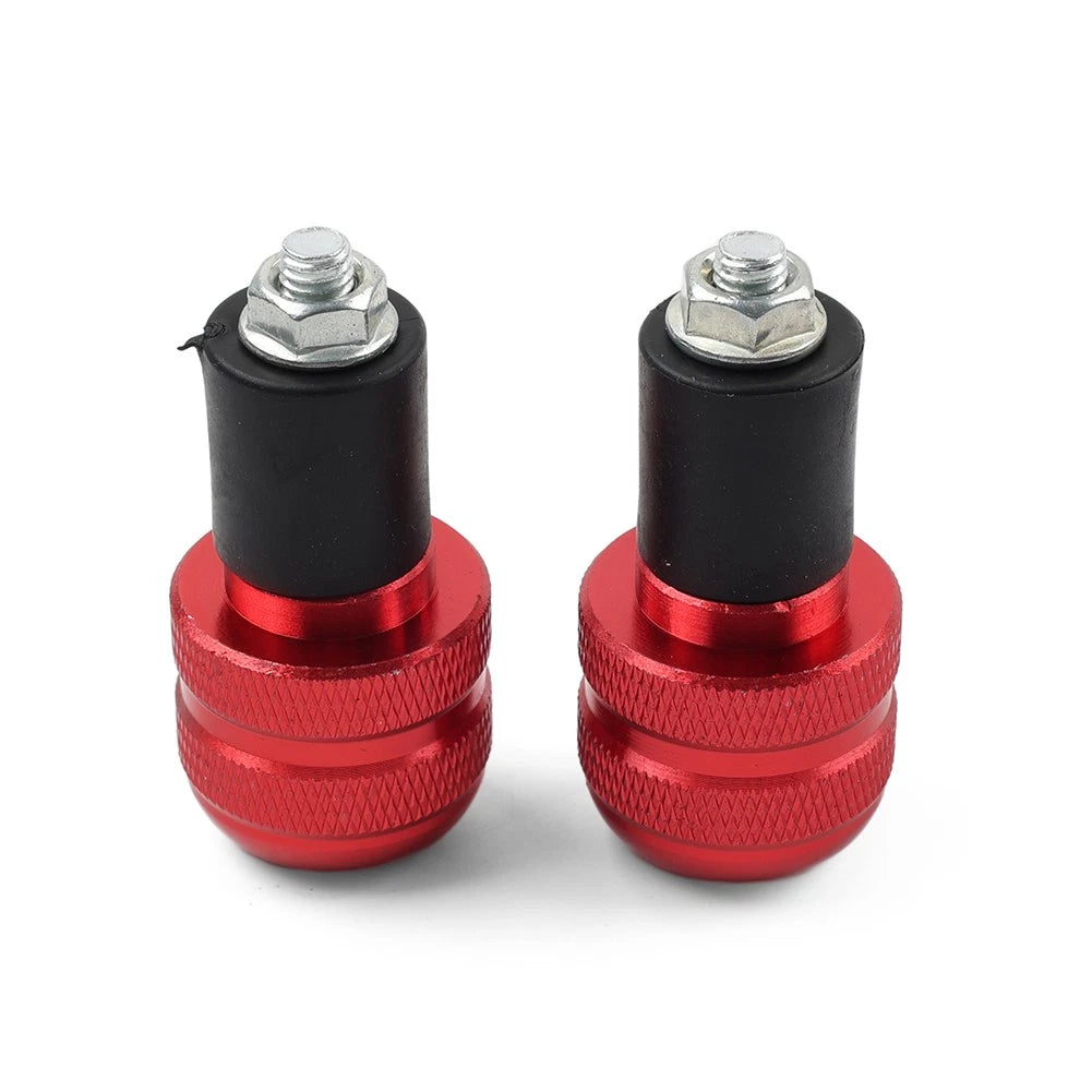 2pcs Universal 7/8'' Motorcycle Handlebar Grips Bar End Cap Plug Slider Red