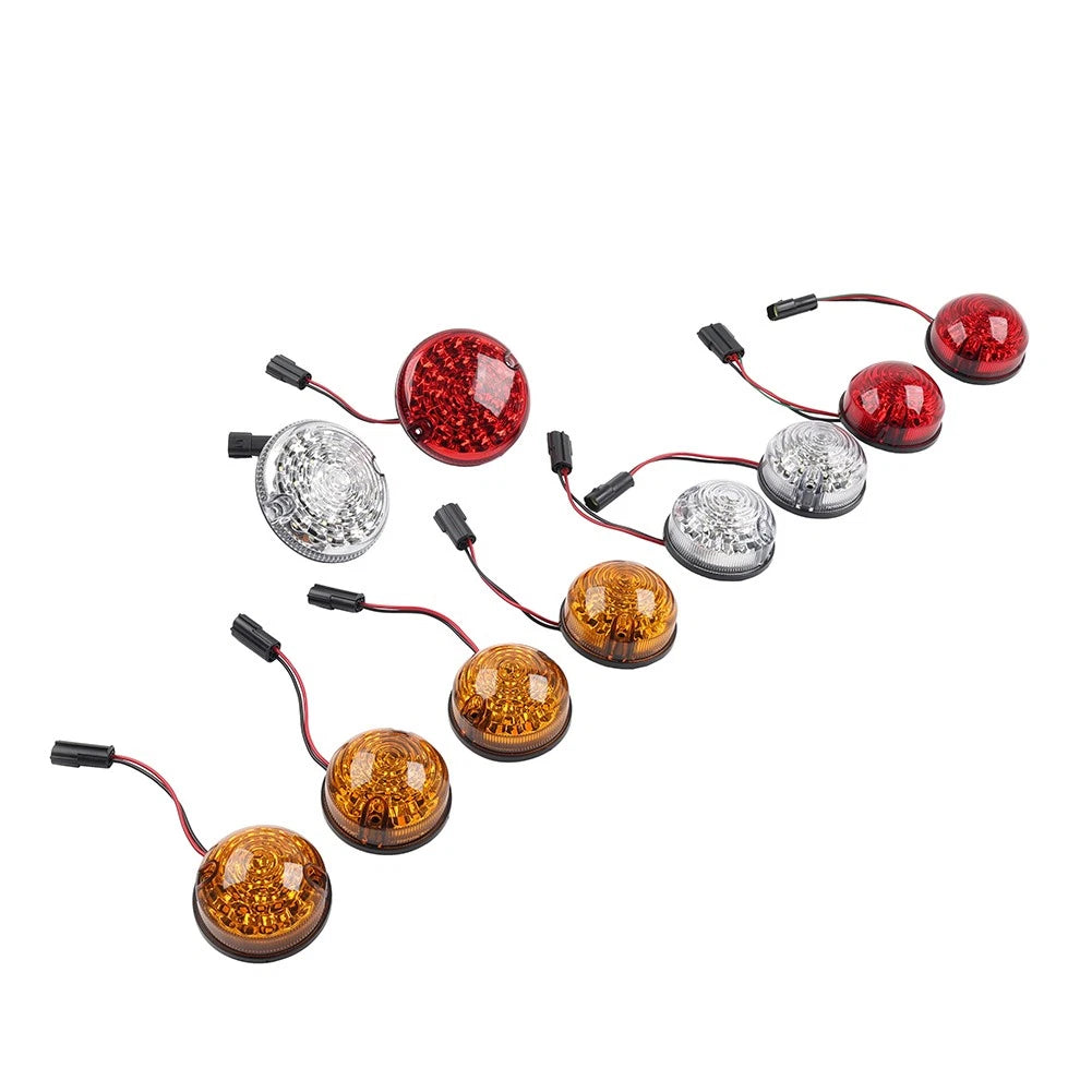 10Pcs Upgrade Round Led Indicator Light Lamp Kit For Land Rover Defender 1990-16