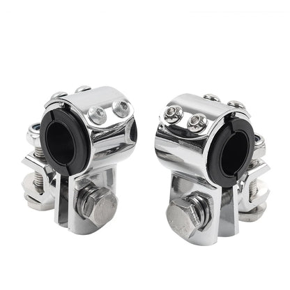 US 1" 1.25" Highway Bar Foot Pegs Mount Clamps Bracket Set For Harley Chrome