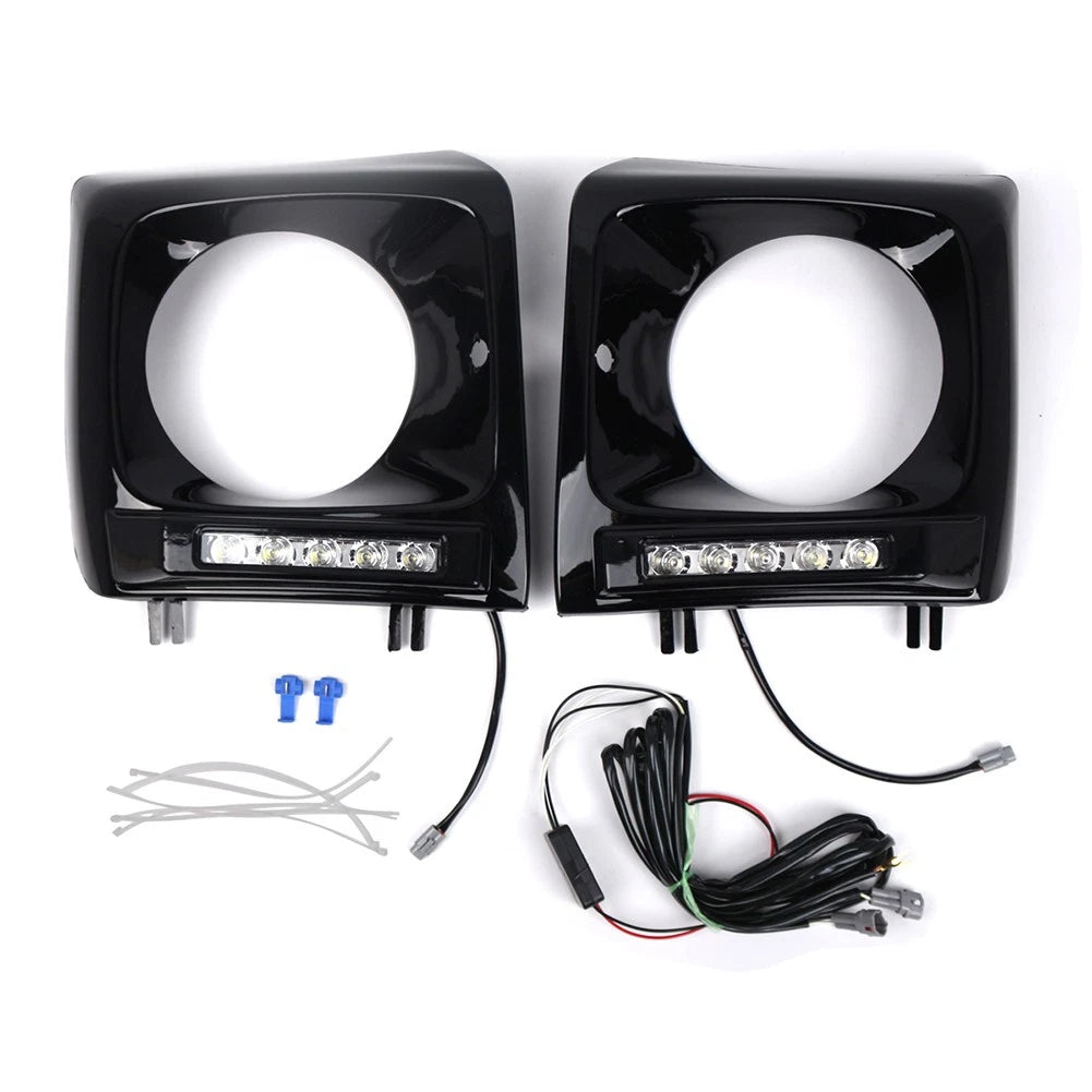 Glossy Black Daytime Running Lights Headlight Bezel For Benz G-Class W463 90-18
