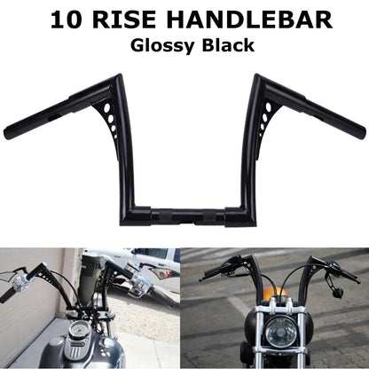 Black Custom 10" Rise Ape Hangers 1'' Handlebar For Harley FLST FXST Sportster