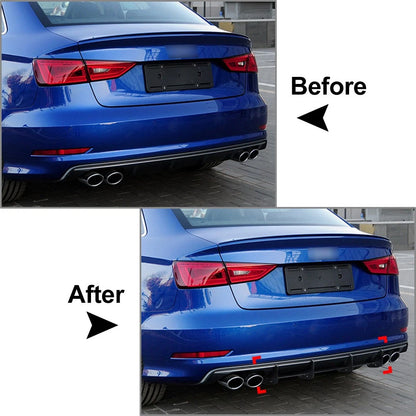 Rear Bumper Diffuser Rear Splitters For Audi S3 8V Sedan Pre-facelift 2013-2015