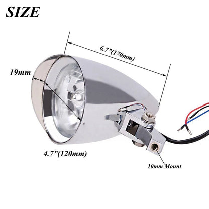 Motorcycle Chrome Aluminum Bullet Headlight Lamp Fit For Harley Bobber Chopper