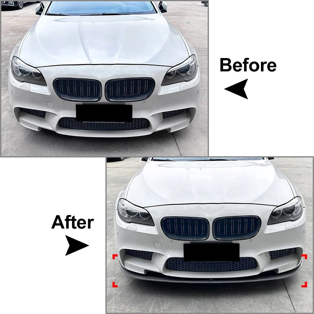 Carbon Fiber Look Front Bumper Lip Spoiler For BMW 5 Series F10 F11 M5 2011-2017
