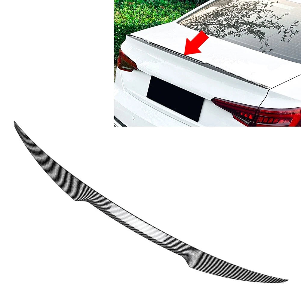Carbon Fiber Look Rear Trunk Wing Spoiler For Audi A4 S4 B9 Sedan 2017-2024