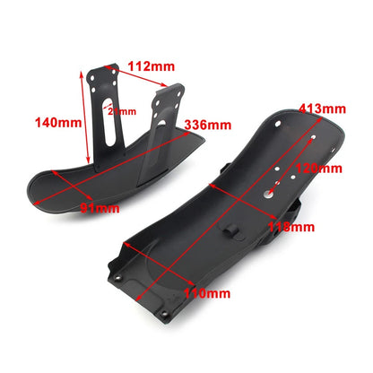 For Cafe Racer Retro CG125 Front & Rear Fender Mudguard Cover Metal Motor Black