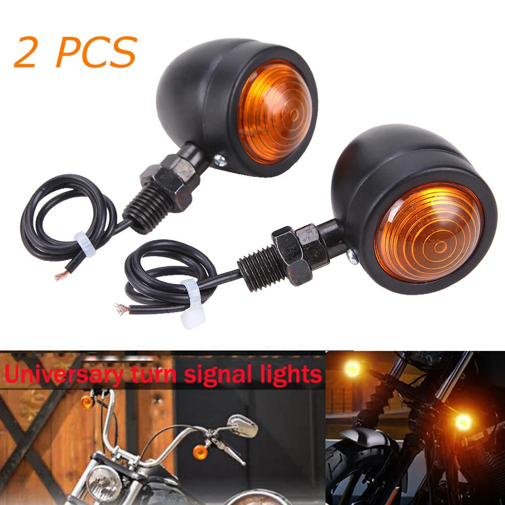 Black Motorcycle Turn Signal Blinker Lights For Harley Sportster XL1200 883 Dyna