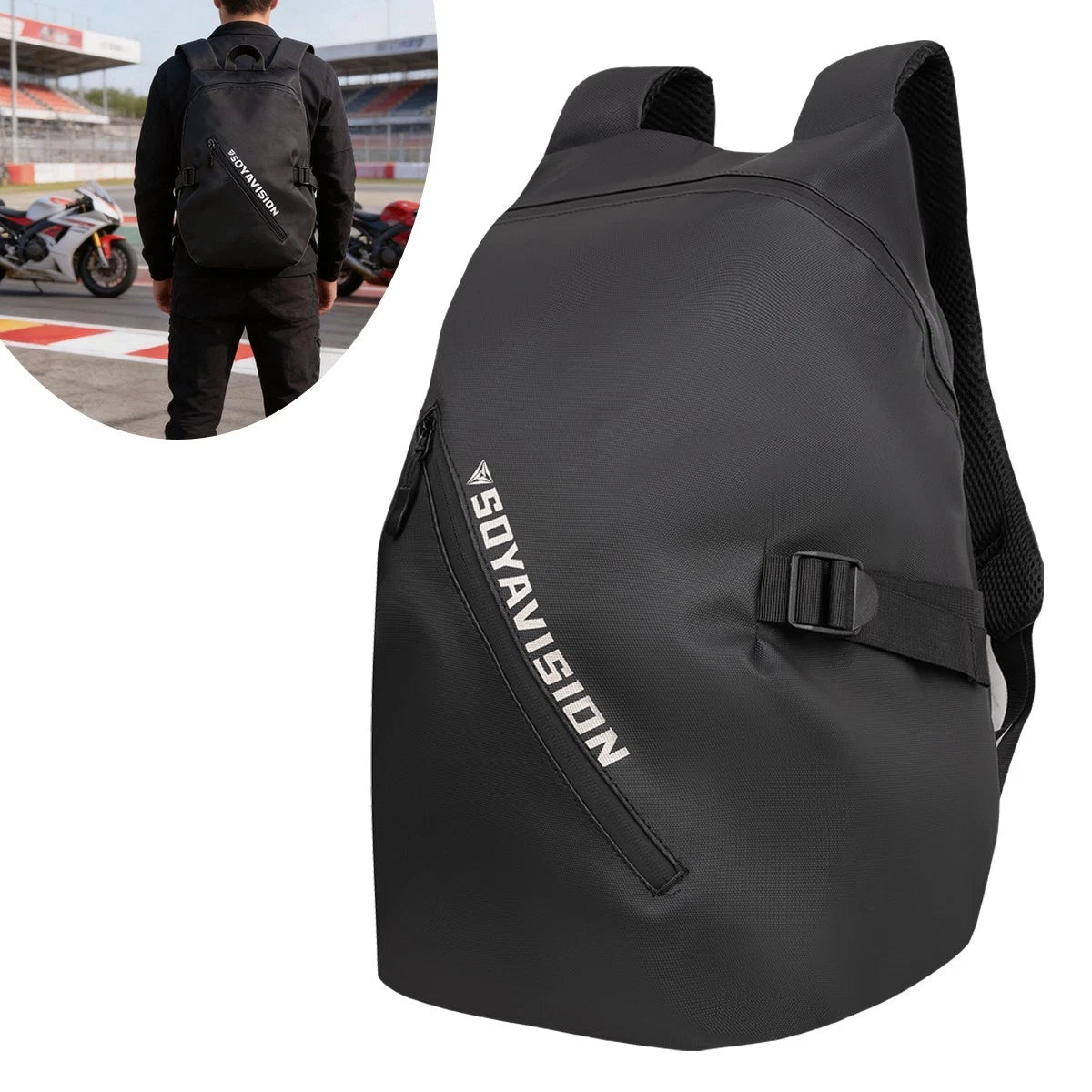 Motorcycle Backpack Lightweight Waterproof Helmet Storage Bag Men for Riders