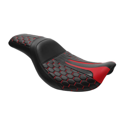 Black Red Driver Passenger Two-Up Seat Fit For Harley Dyna Low Rider FXDL 06-17