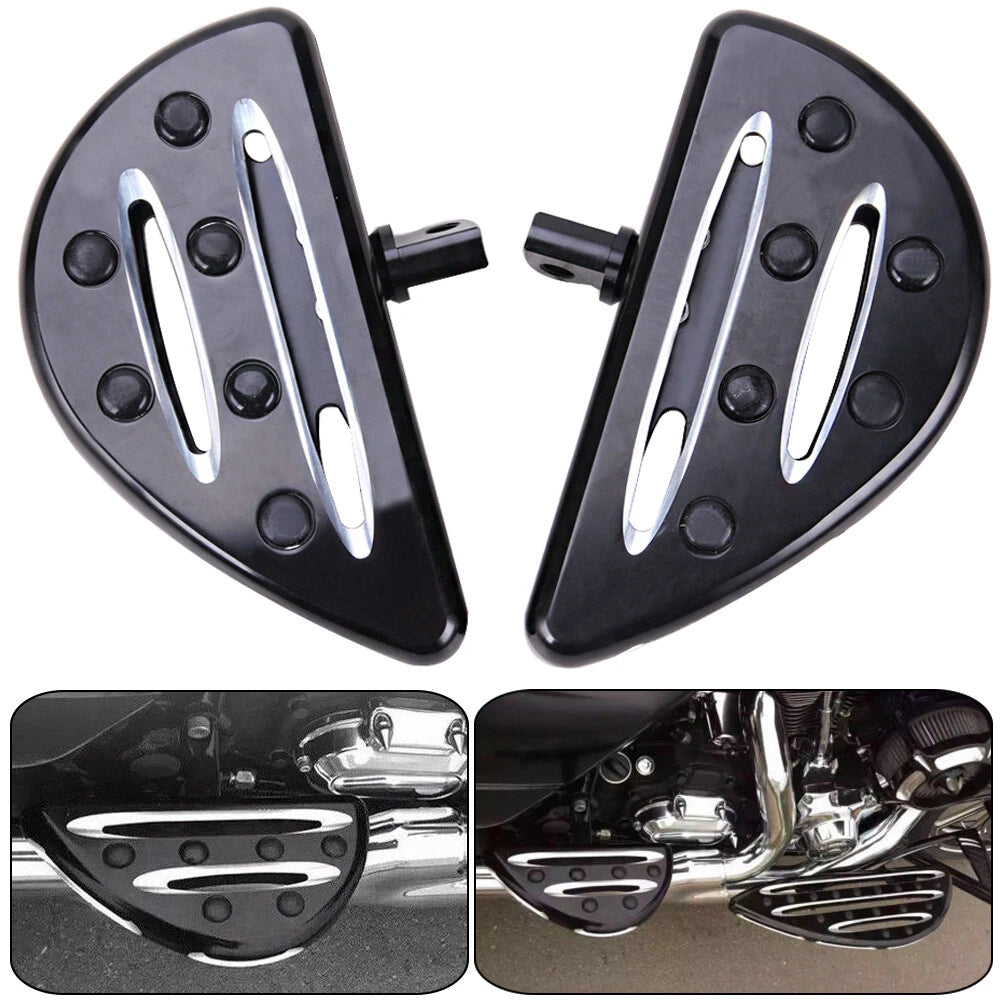 Rear Black Shallow Cut Passenger Floorboards For Harley Touring FLHX FLHR Dyna