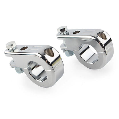 US 1.25" Highway Foot Peg Mounting P Clamps for Harley Dyna Engine Bars Chrome