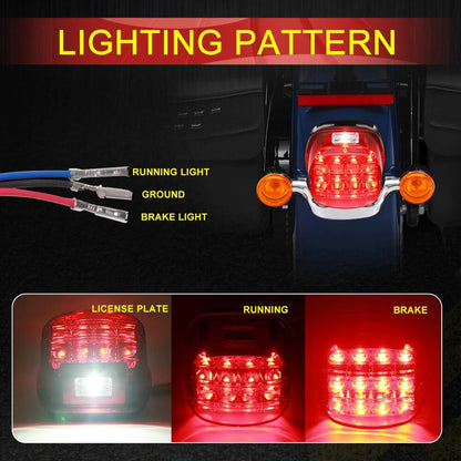 Running LED Brake Tail Light For Harley Tour Street Glide Road King Dyna Softail