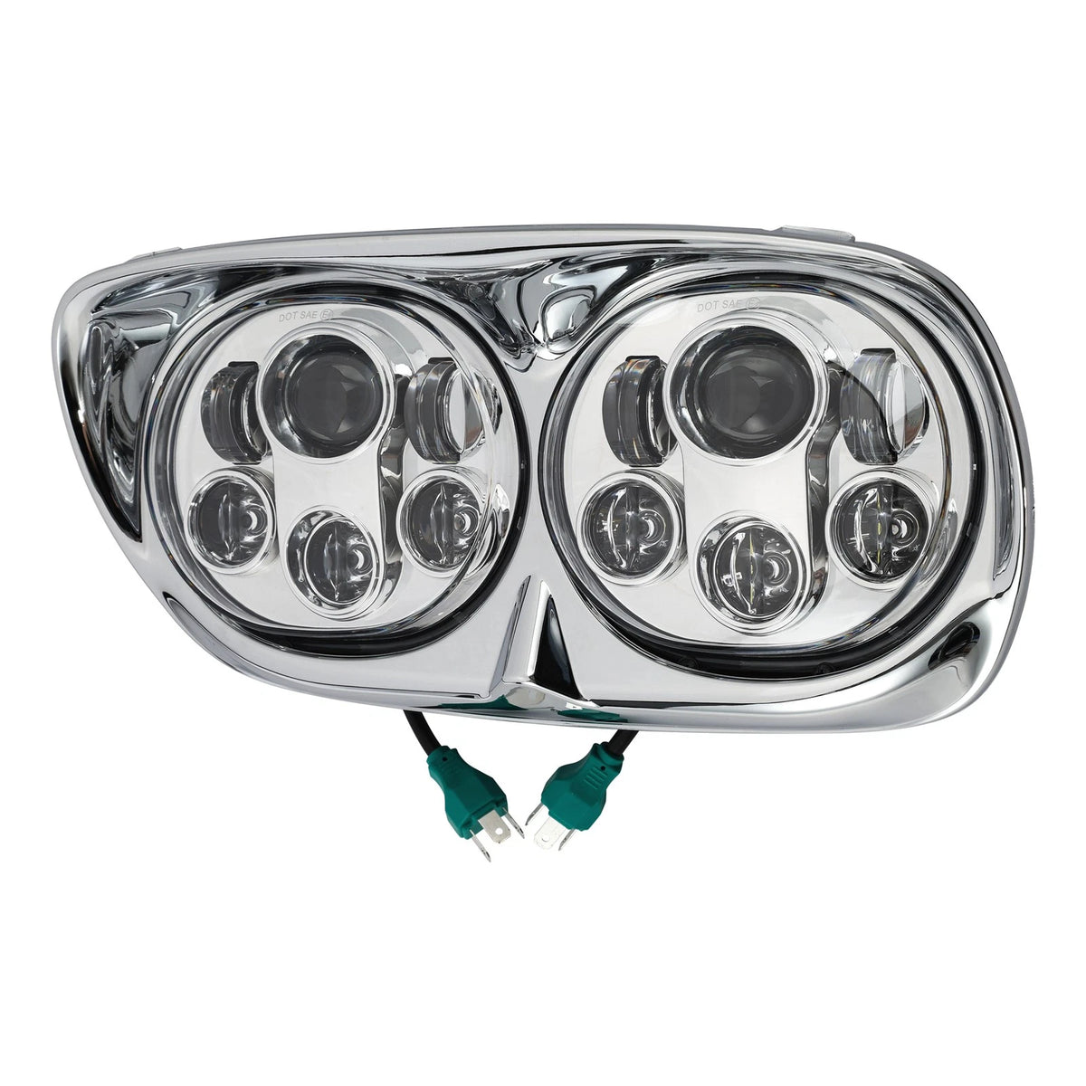 5.75" Dual LED Headlight Lamp Projector Fit For Harley Road Glide 1998-2013 2012
