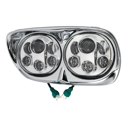5.75" Dual LED Headlight Lamp Projector Fit For Harley Road Glide 1998-2013 2012