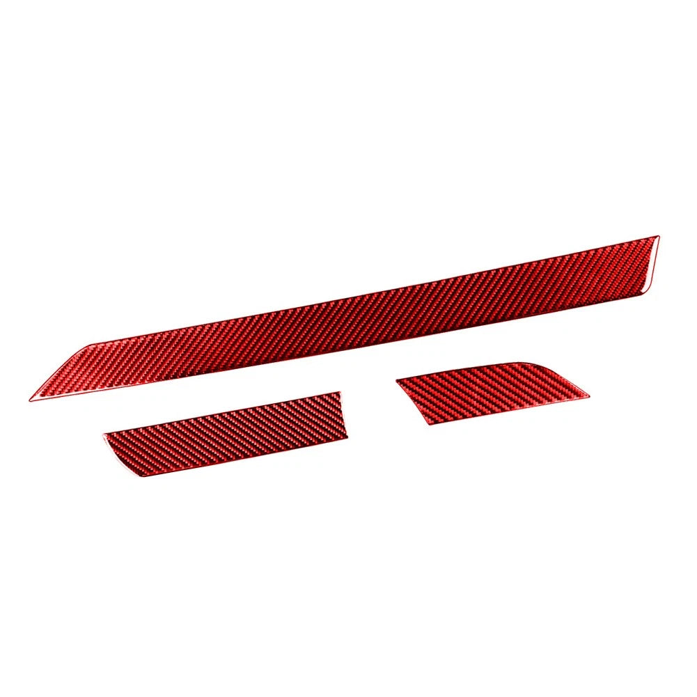 Carbon Fiber Red Dashboard Panel Cover Trim For Toyota Tundra 2014-2021 LHD 3PCS