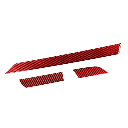 Carbon Fiber Red Dashboard Panel Cover Trim For Toyota Tundra 2014-2021 LHD 3PCS