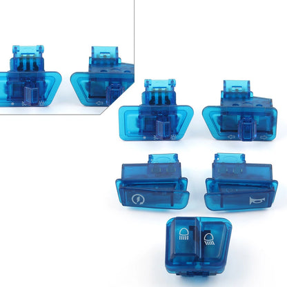 5Pcs Turn Signal Headlight Ignition Horn Switch Caps for GY6 50 125 150cc Blue