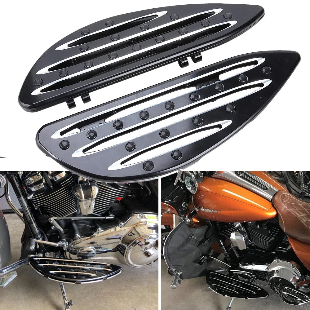 CNC Driver Passenger Stretched Floorboard For Harley Touring CVO Softail FL Dyna