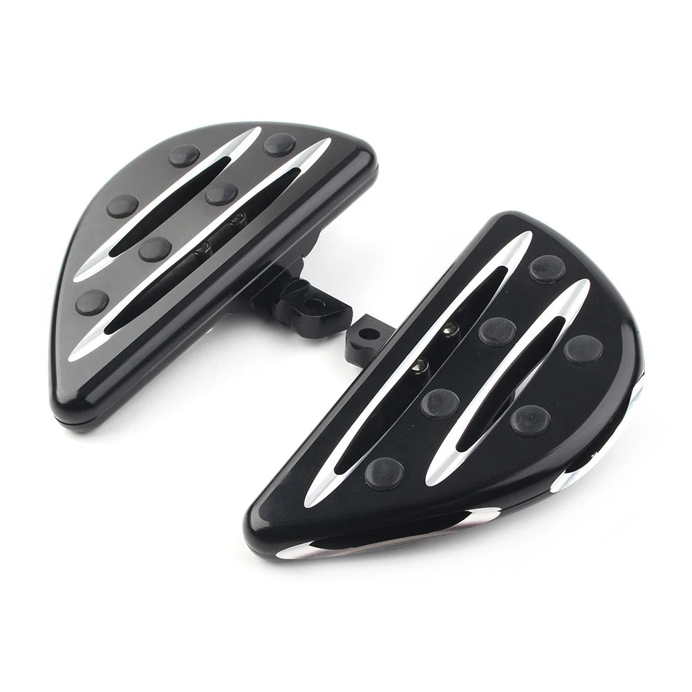 Black Rear Passenger Floorboards Floor Boards Foot Pegs for Harley Electra Glide