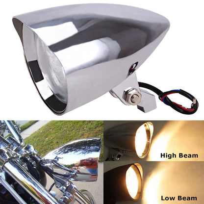 Chrome 5.75 Bullet Headlight For Harley Honda Steed Shadow Cruise Chopper Custom