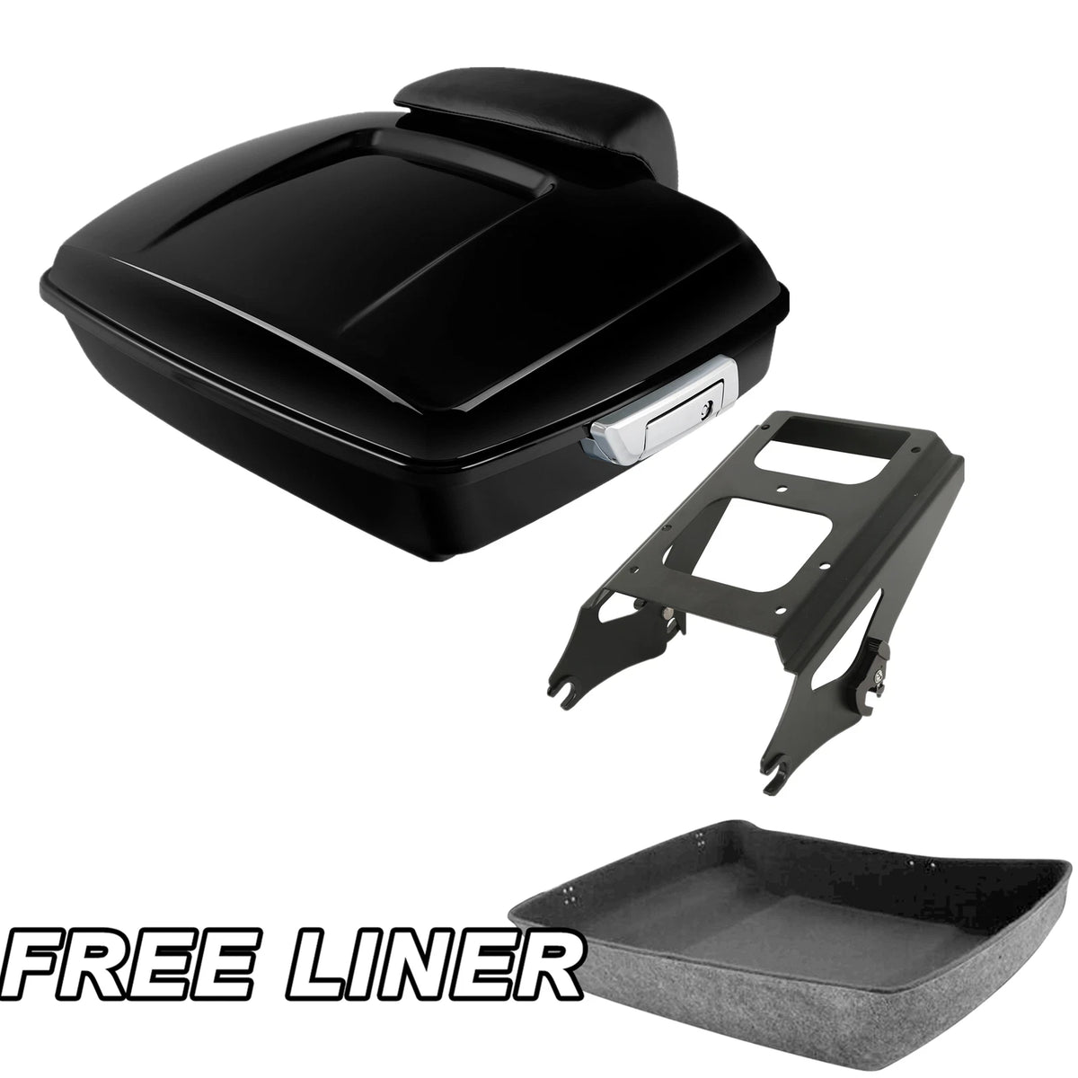 Chopped Trunk Pad Mount Rack Fit For Harley Road Glide 09-13 12 Black