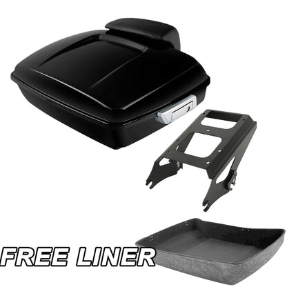 Chopped Trunk Pad Mount Rack Fit For Harley Road Glide 09-13 12 Black