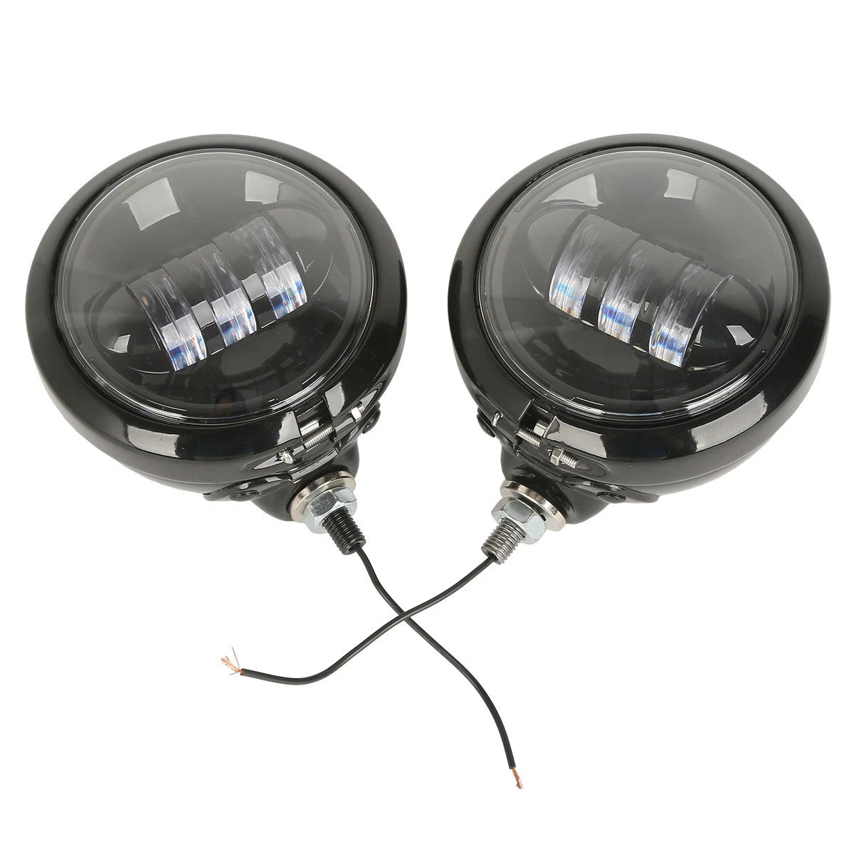 4.5" LED Auxiliary Spot Passing Fog Lights Housing Fit For Harley Electra Glide