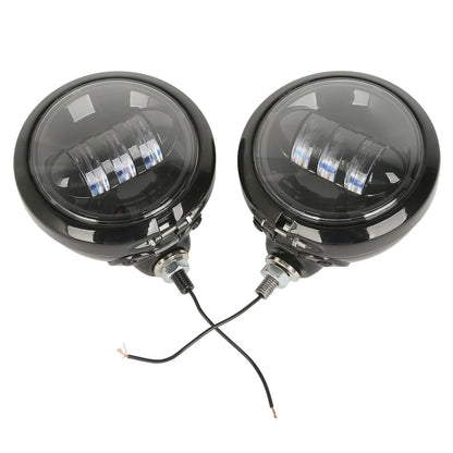 4.5" LED Auxiliary Spot Passing Fog Lights Housing Fit For Harley Electra Glide