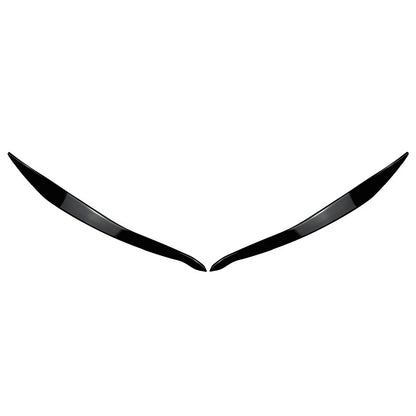 Front Headlight Eyelids Eyebrow Cover For BMW 5 Series F10 F11 2015-2017 Black