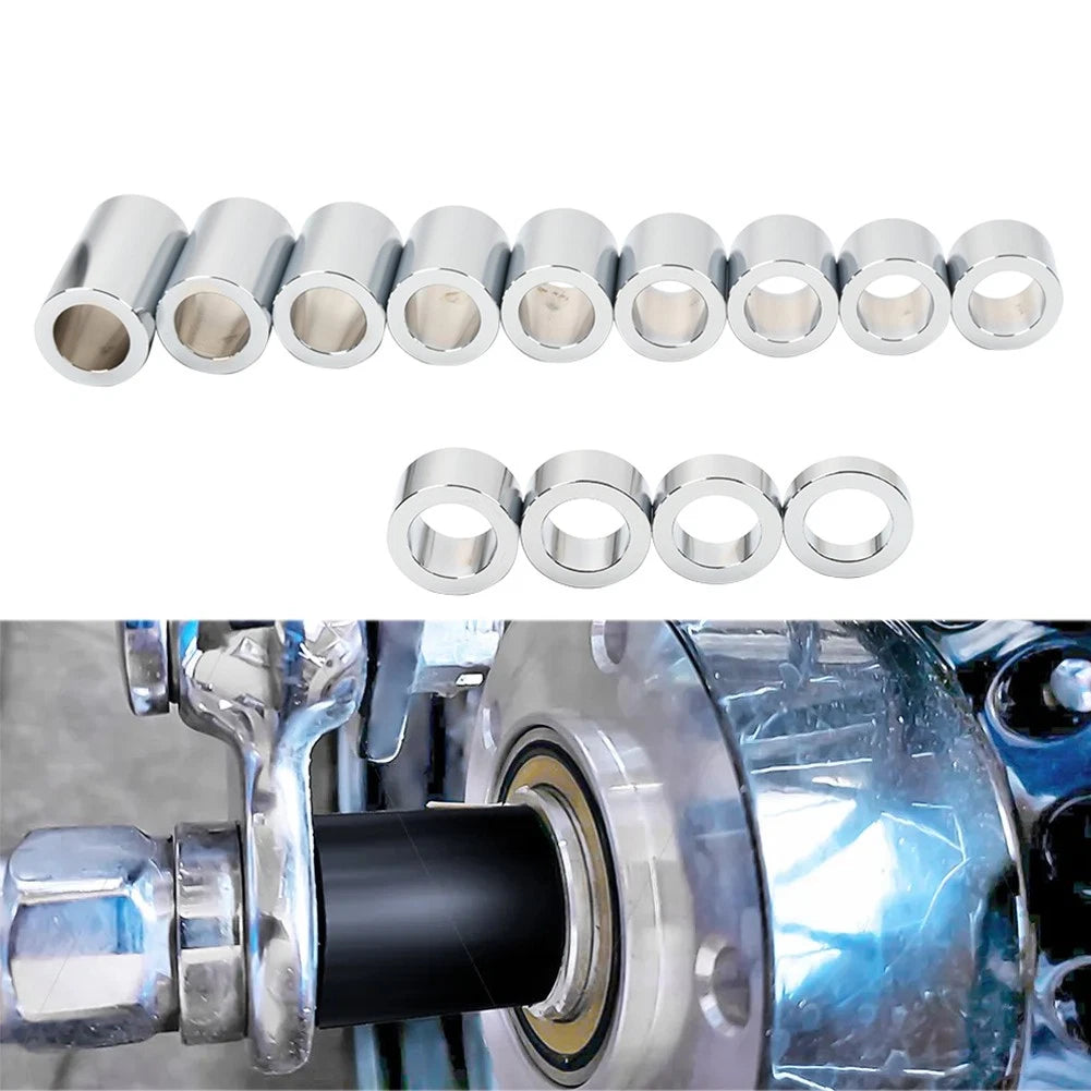 Chrome Wheel Axle Spacer Kit ID 3/4" OD 1 1/8" Fit Harley Softail Dyna Road King