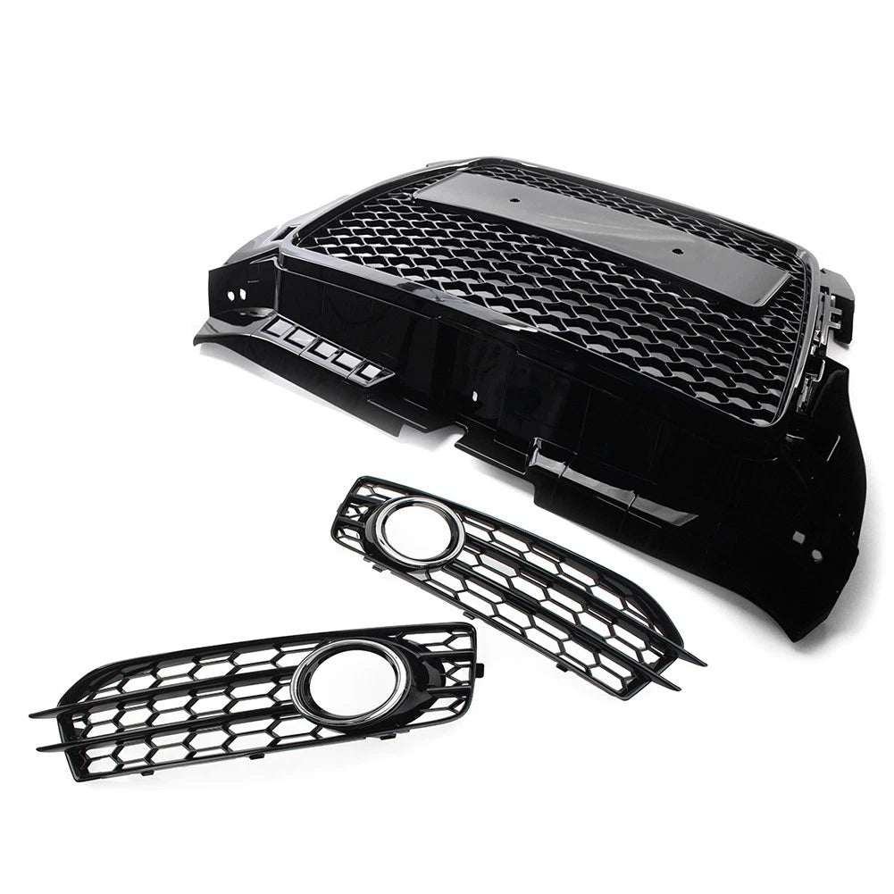 Front Bumper Radiator Honeycomb Grille Fog Light Cover For Audi A3 8P 2009-2012