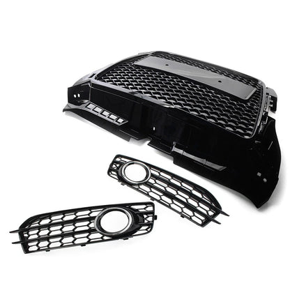Front Bumper Radiator Honeycomb Grille Fog Light Cover For Audi A3 8P 2009-2012