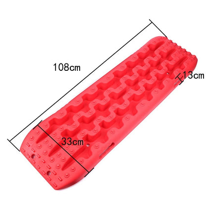 Red 2X Recovery Traction Sand Tracks Snow Mud Track Tire Ladder 4WD Off Road