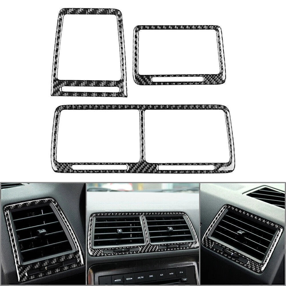 3x Carbon Look Interior Air Vent Outlet Cover Trim For Dodge Challenger 08-14 US