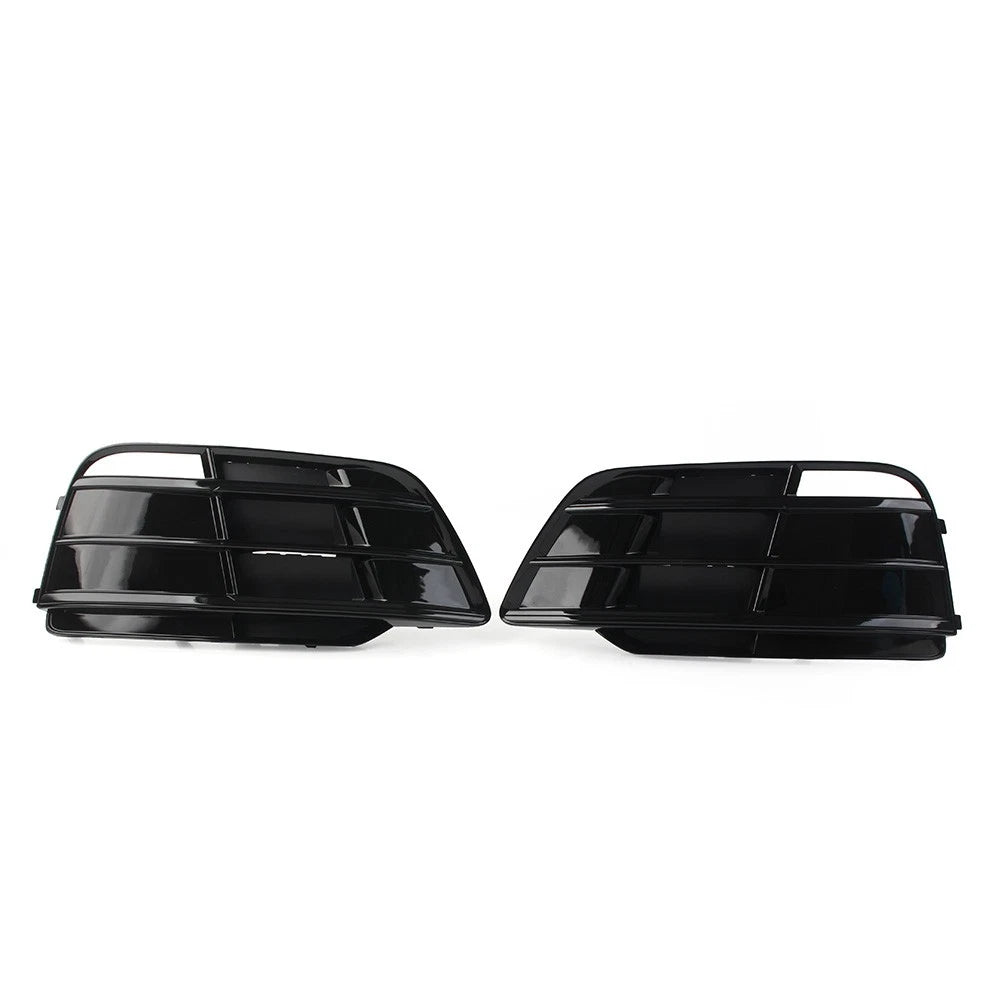 1 Pair Black Front Bumper Fog Light Grille Cover For Audi Q5 SQ5 2018-2022