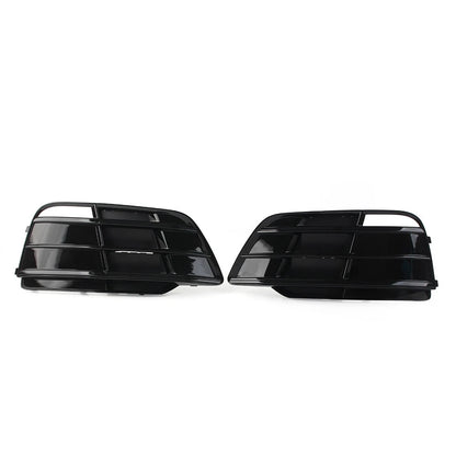 1 Pair Black Front Bumper Fog Light Grille Cover For Audi Q5 SQ5 2018-2022