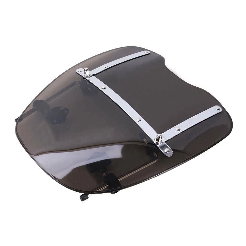 Smoke Motorcycle Windshield Windscreen for Harley Yamaha Large 1" 7/8" Handlebar
