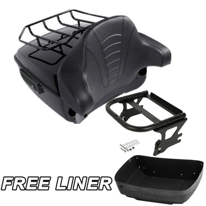 Black King Trunk Pad Mount Rack Fit For Harley Touring Glide 97-08